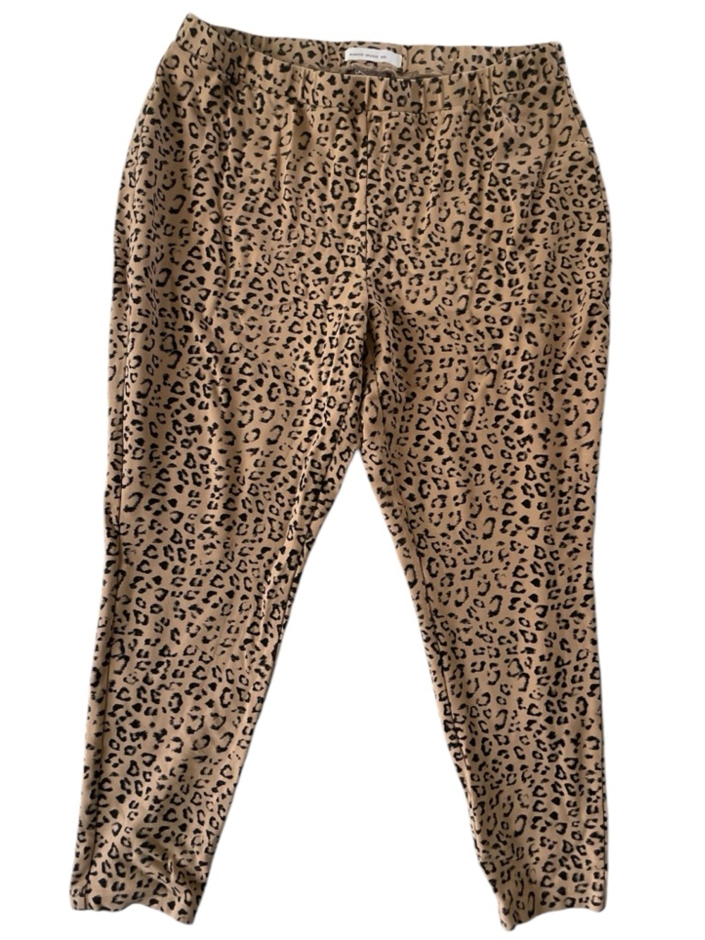 Chico's Ponte Knit Leopard Animal Print Ankle Leggings Womens XL casual stretch